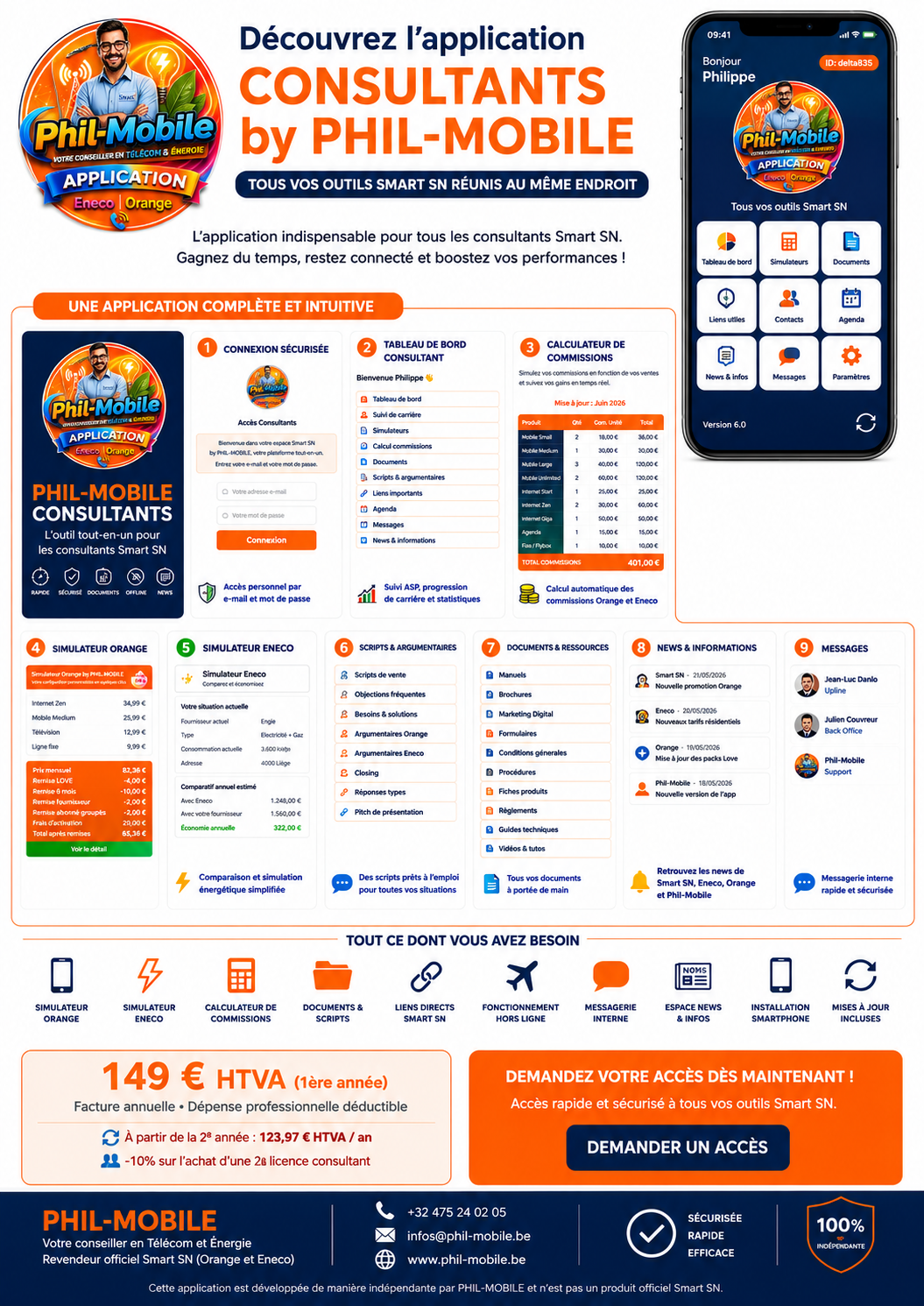 Exemple d'application sur mesure - Phil-Mobile Consultants